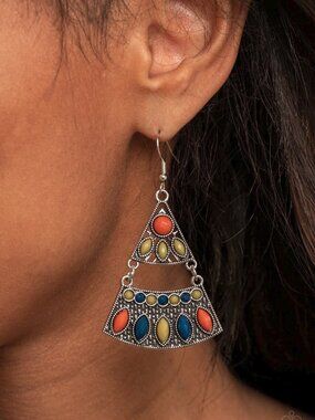 Paparazzi Jewelry Accessories - Desert Fiesta - Multi Earrings - Vintage